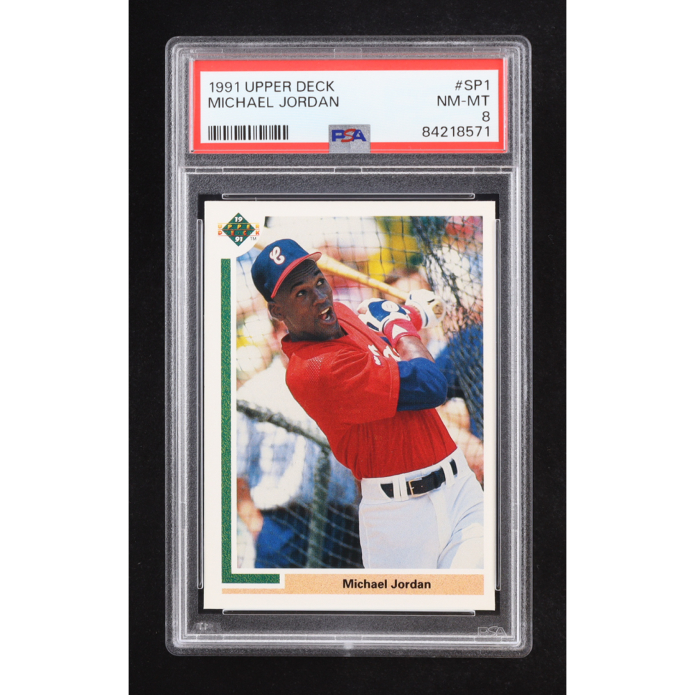 Michael Jordan 1991 Upper Deck #SP1 SP RC / Shown Batting in White Sox Uniform (PSA 8) at PristineAuction.com