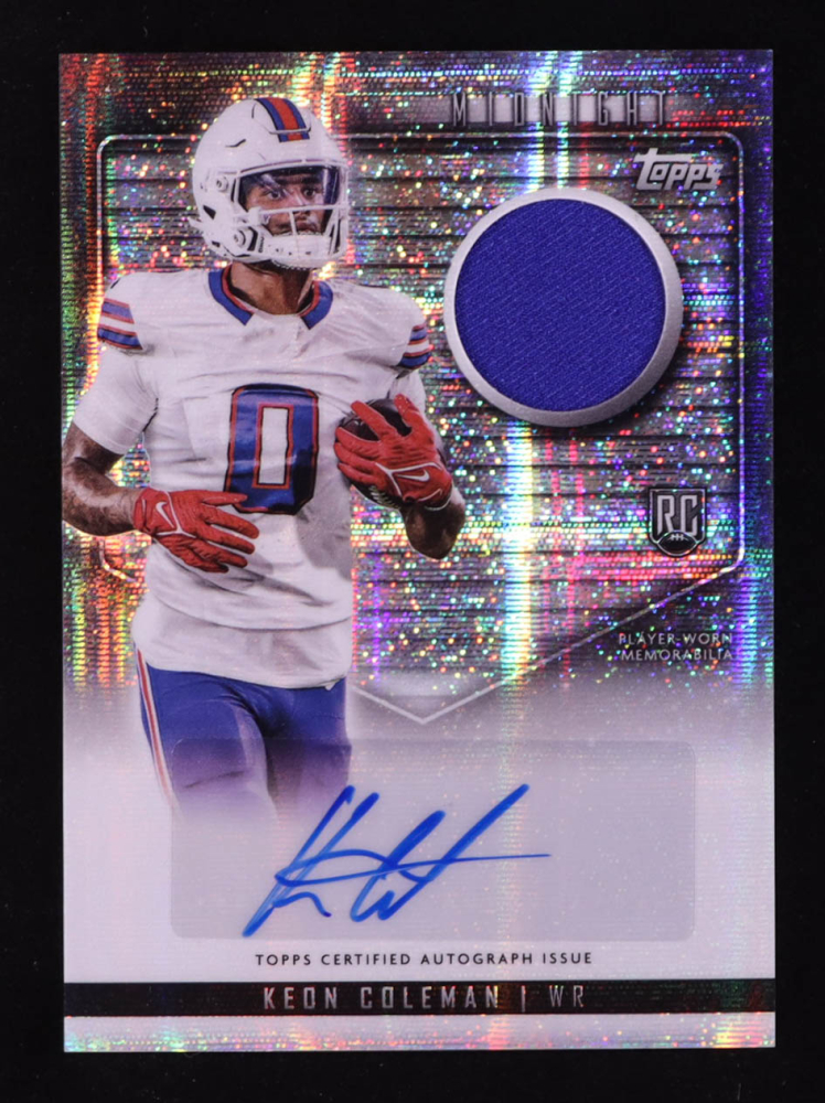 Keon Coleman 2024 Topps Midnight Rookie Jersey Autographs Moon Beam #RJAKC RC