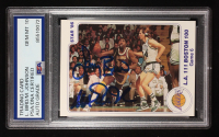 Magic Johnson / Larry Bird Signed 1985-86 Star Lakers Champs #7 Magic Johnson (PSA | Auto 10) at PristineAuction.com