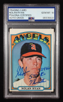 Nolan Ryan Signed 1972 Topps #595 "324 Wins, 5,714 K's, 7 No-Hitters" (PSA | Auto 10) at PristineAuction.com