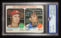 Nolan Ryan Signed 1973 Topps #67 Strikeout Leaders / Steve Carlton / Nolan Ryan (PSA | Auto 10) at PristineAuction.com
