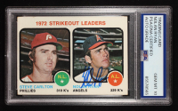Nolan Ryan Signed 1973 Topps #67 Strikeout Leaders / Steve Carlton / Nolan Ryan (PSA | Auto 10) at PristineAuction.com