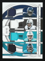 Derrick Henry / Josh Jacobs / Raheem Mostert / Travis Etienne Jr. 2023 Panini National Treasures NFL Gear Quad Materials #18 #38/99 at PristineAuction.com
