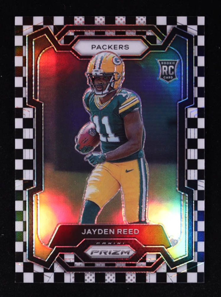 Jayden Reed 2023 Panini Prizm Prizms Black and White Checker #334 RC