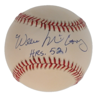 Willie McCovey Signed ONL Baseball Inscribed "HRs 521" (JSA) at PristineAuction.com