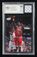Michael Jordan 2008-09 Bulls Upper Deck #14 with Game-Used Jersey Piece (BCCG 10) at PristineAuction.com