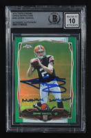 Johnny Manziel Signed 2014 Topps Chrome Green Refractors #169 RC (Beckett | Auto Grade BGS 10) at PristineAuction.com