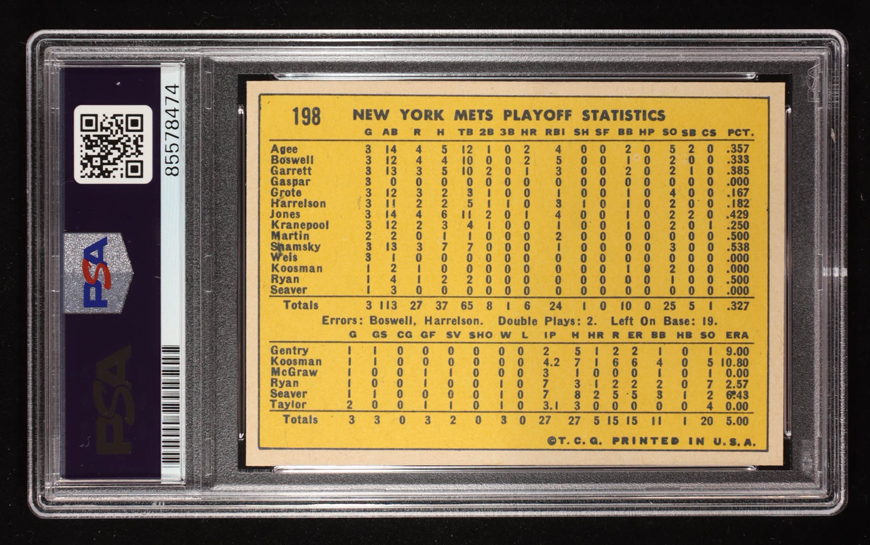 Nolan Ryan Signed 1970 Topps #198 NL Playoff Summary / Mets Celebrate w / Nolan Ryan (PSA | Auto 10) at PristineAuction.com Nolan Ryan Signed 1970 Topps #198 NL Playoff Summary / Mets Celebrate w / Nolan Ryan (PSA | Auto 10) at PristineAuction.com