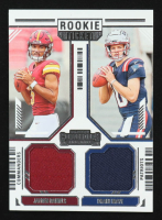 Drake Maye / Jayden Daniels 2024 Panini Contenders Rookie Ticket Dual Swatches #13 RC at PristineAuction.com