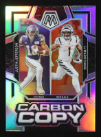 Ja'Marr Chase / Justin Jefferson 2023 Panini Mosaic Carbon Copy Silver #13 at PristineAuction.com
