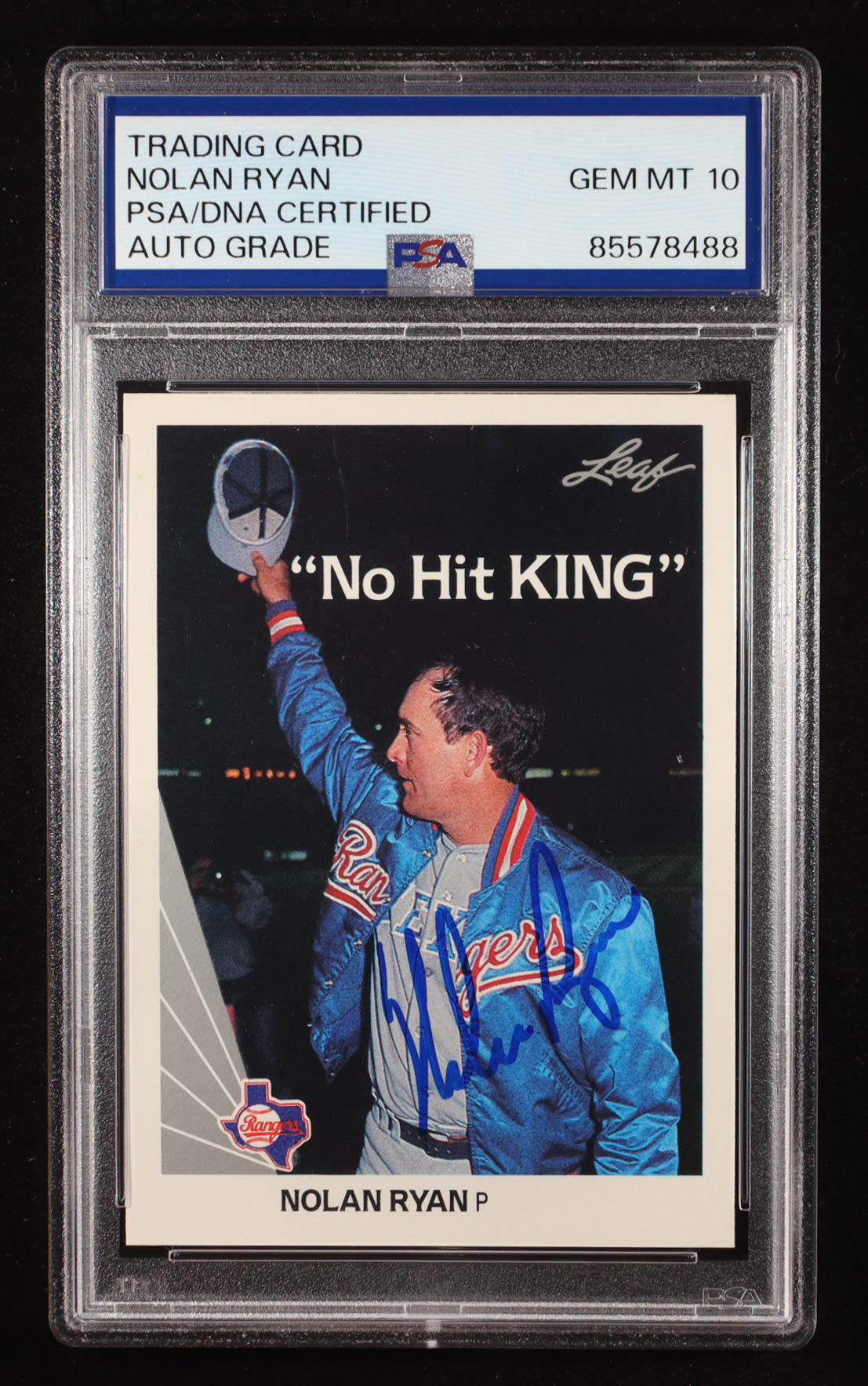 Nolan Ryan Signed 1990 Leaf #265 (PSA | Auto 10) at PristineAuction.com Nolan Ryan Signed 1990 Leaf #265 (PSA | Auto 10) at PristineAuction.com
