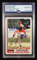Nolan Ryan Signed 1982 Topps #90 "108.5 MPH Fastball" (PSA | Auto 10) at PristineAuction.com