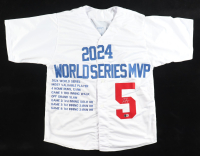 Freddie Freeman Signed Highlight Stat Jersey (Beckett) at PristineAuction.com