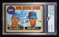 Nolan Ryan Signed 1968 Topps Rookie Stars #177 Jerry Koosman / Nolan Ryan RC "324 Wins, 5,714 K's, 7 No Hitters" (PSA | Auto 10) (UER) at PristineAuction.com