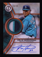 Felix Hernandez 2025 Topps Tribute Tribute to Threads Autograph Relics Orange #TTTAKING #19/25 at PristineAuction.com