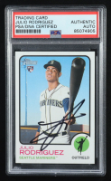 Julio Rodriguez Signed 2022 Topps Heritage #700 RC (PSA) at PristineAuction.com