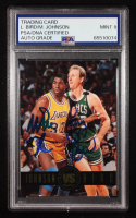 Magic Johnson / Larry Bird Signed 1993-94 SkyBox Premium Showdown Series #SS12 (PSA | Auto 9) at PristineAuction.com