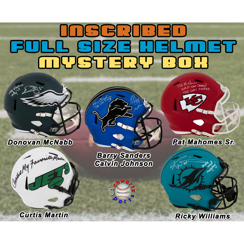 Full Size Football Helmet Signed & INSCRIBED Mystery Box - Series 16 (Limited to 150) - Schwartz Sports at PristineAuction.com