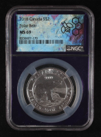 2018 Canada Silver $2 Dollar Polar Bear, Trader Bea Purple Core (NGC MS69) at PristineAuction.com