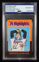 Nolan Ryan Signed 1975 Topps Mini #5 (PSA | Auto 10) at PristineAuction.com