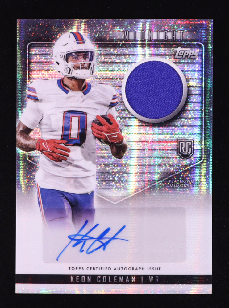 Keon Coleman 2024 Topps Midnight Rookie Jersey Autographs Moon Beam #RJAKC RC