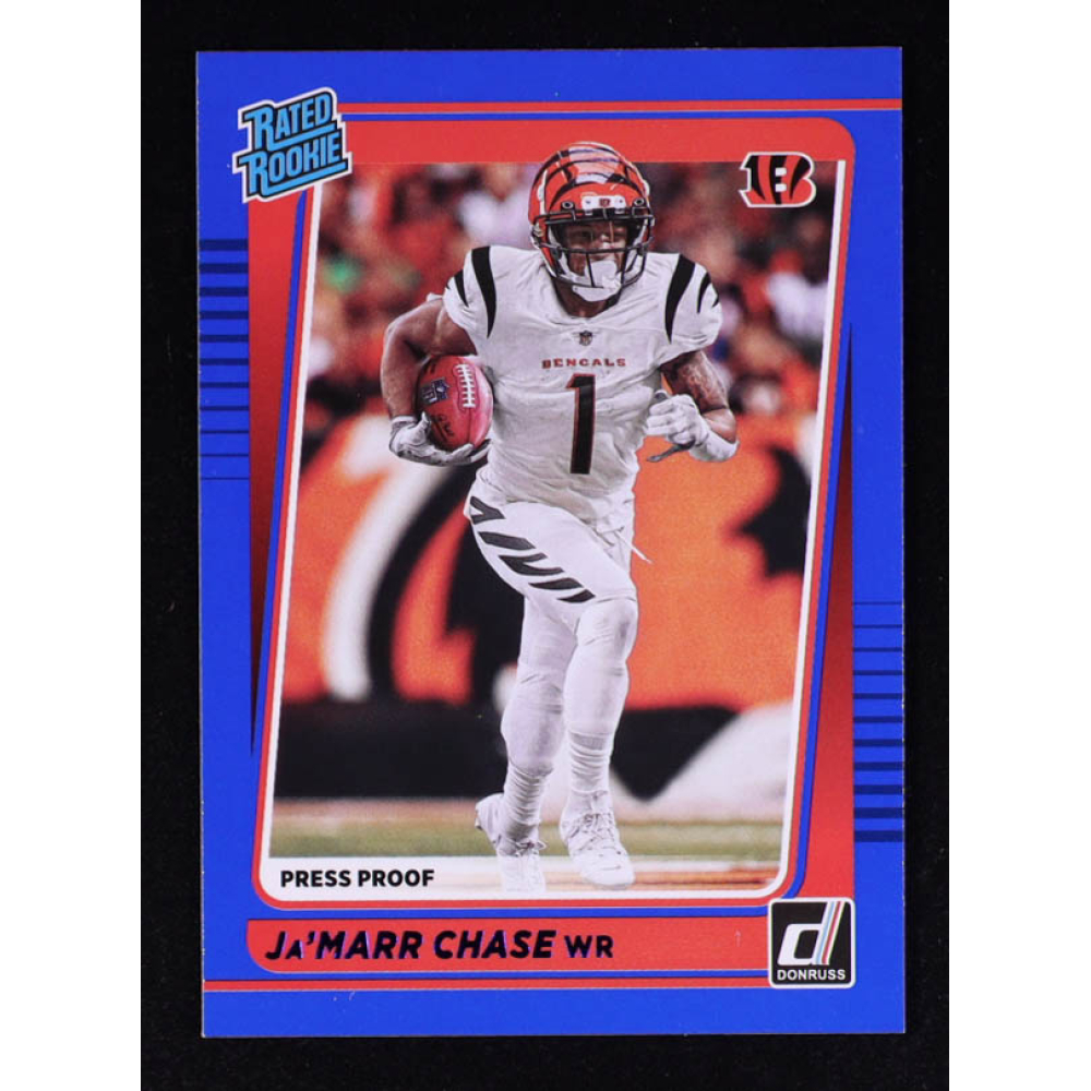 Ja'Marr Chase 2021 Donruss Press Proof Blue #262 RC at PristineAuction.com