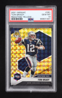 Tom Brady 2021 Panini Mosaic Mosaic Reactive Yellow #281 MVP (PSA 10) at PristineAuction.com