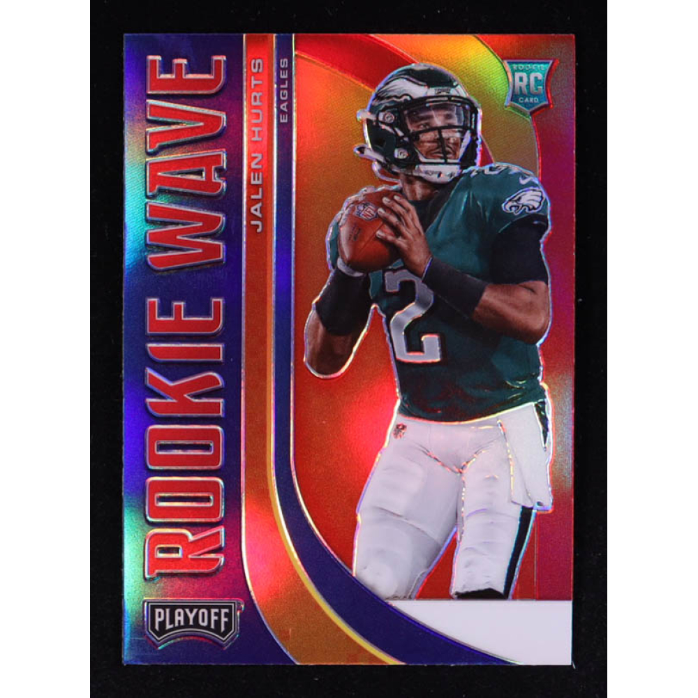 Jalen Hurts 2020 Playoff Rookie Wave Red #22 RC at PristineAuction.com