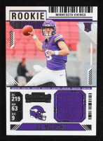 JJ McCarthy 2024 Panini Contenders Rookie Ticket Swatches #12 RC at PristineAuction.com