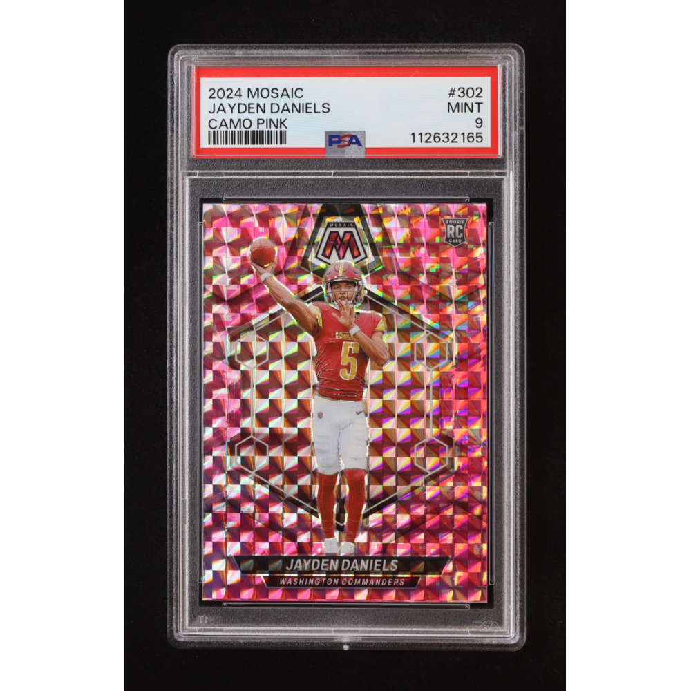 Jayden Daniels 2024 Mosaic Camo Pink #302 RC (PSA 9) at PristineAuction.com