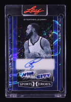 Stephen Curry 2025 Leaf Sports Heroes Win City Autographs Lava Blue #WCSC1 #1/1 at PristineAuction.com