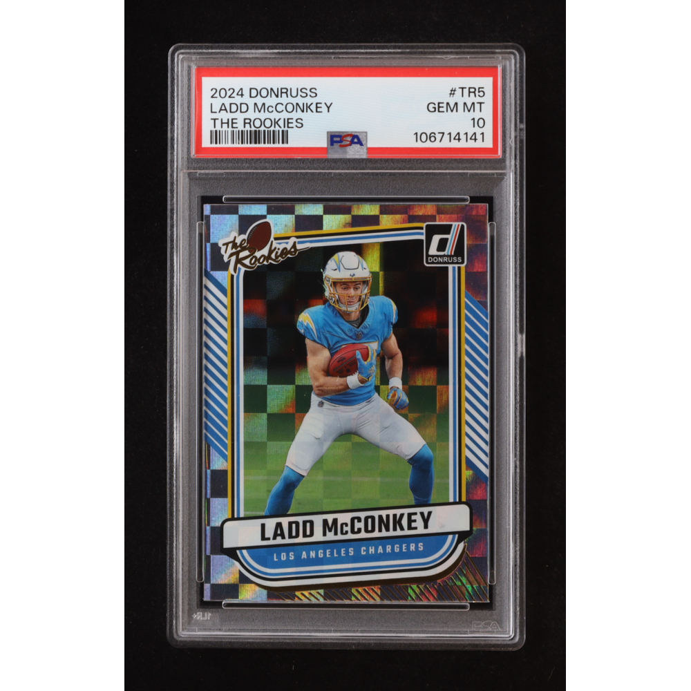 Ladd McConkey 2024 Donruss The Rookies #5 RC (PSA 10) at PristineAuction.com