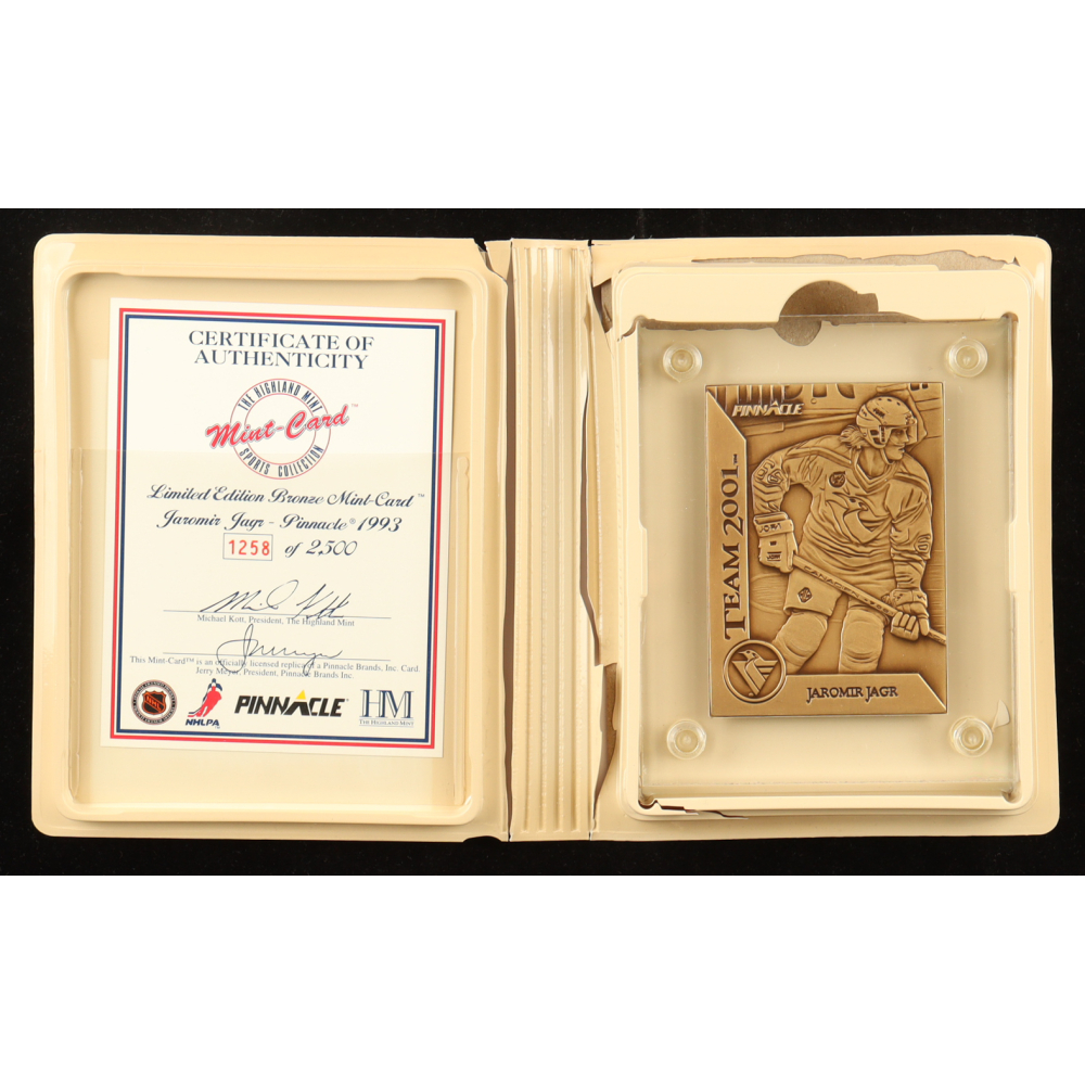 Jaromir Jagr 1993 Pinnacle Highland Mint Bronze Mint-Card #3,387/5,000 RC at PristineAuction.com