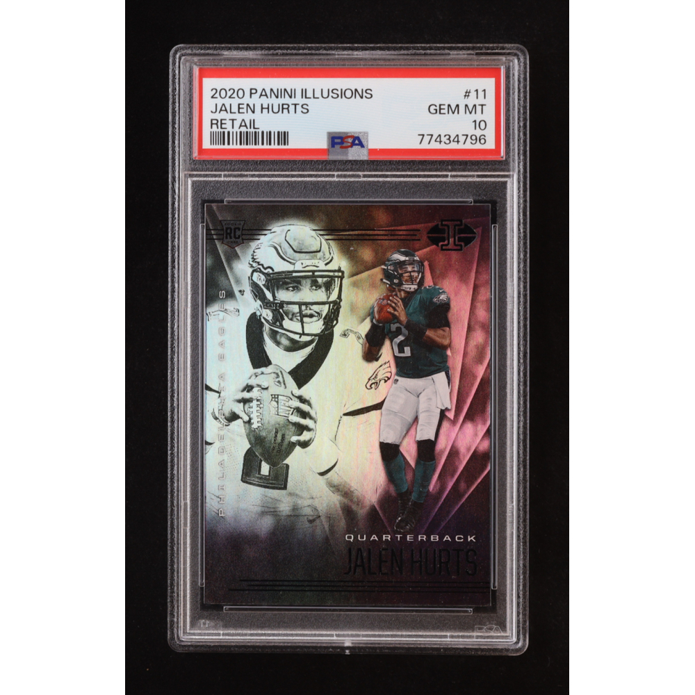 Jalen Hurts 2020 Panini Illusions Retail #11 RC (PSA 10) at PristineAuction.com
