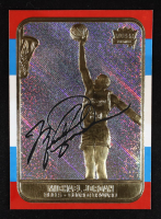 Michael Jordan 1997 Fleer Premier Signature Series Holo Prism Refractor 23Kt Gold Card at PristineAuction.com