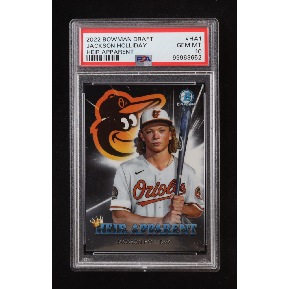 Jackson Holliday 2022 Bowman Chrome Draft Heir Apparent #HA1 RC (PSA 10) at PristineAuction.com