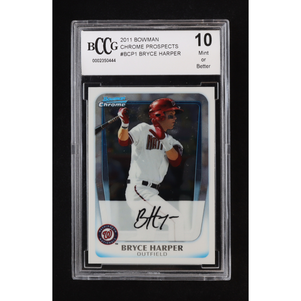 Bryce Harper 2011 Bowman Chrome Prospects #BCP1 RC (BCCG 10) at PristineAuction.com
