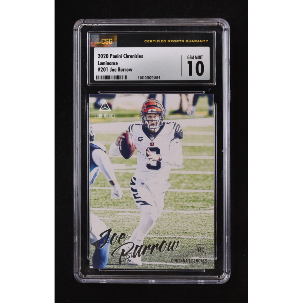 Joe Burrow 2020 Panini Chronicles Luminance #201 RC (CGC 10) at PristineAuction.com