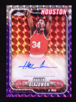 Hakeem Olajuwon 2024-25 Topps Chrome Autographs Purple Geometric Refractors #TCAHO at PristineAuction.com