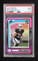 Brock Bowers 2024 Donruss Optic Rated Rookies Preview Pink #394 RC (PSA 9) at PristineAuction.com