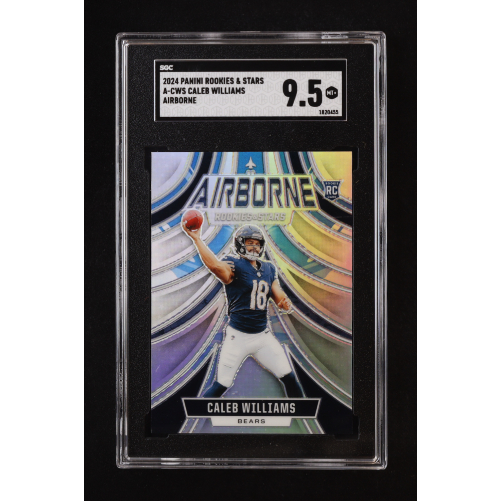 Caleb Williams 2024 Rookies and Stars Airborne Silver #23 RC (SGC 9.5) at PristineAuction.com