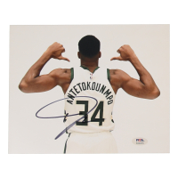 Giannis Antetokounmpo Signed Bucks 8x10 Photo (PSA) at PristineAuction.com