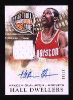 Hakeem Olajuwon 2013-14 Panini Intrigue Hall Dwellers Jersey Autographs #17 #09/15 at PristineAuction.com