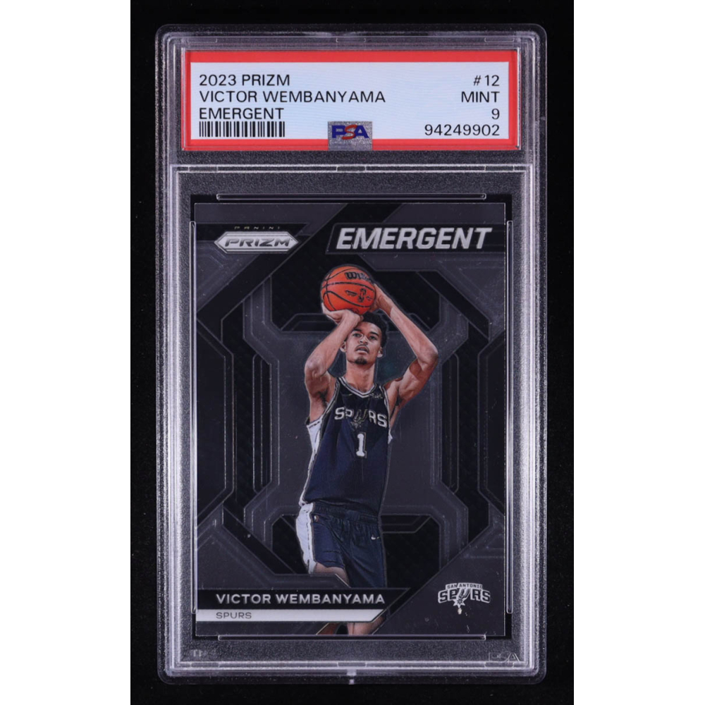 Victor Wembanyama 2023 Prizm Emergent #12 RC (PSA 9) at PristineAuction.com