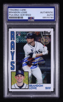 Brandon Lowe Signed 2019 Topps Update '84 Topps Silver Pack Chrome #T84U42 RC (PSA Authentic) at PristineAuction.com