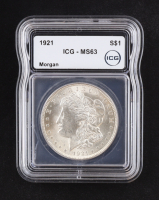 1921 Morgan Silver Dollar (ICG MS63) at PristineAuction.com