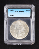 1921 Morgan Silver Dollar (ICG MS60) at PristineAuction.com