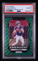 JJ McCarthy 2024 Panini Prizm Emergent Prizms Green Wave #19 RC (PSA 10) at PristineAuction.com