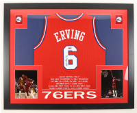 Julius Erving Signed Custom Framed Stat Jersey Display (JSA & PIA) at PristineAuction.com