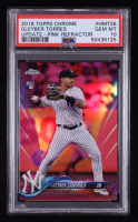 Gleyber Torres 2018 Topps Chrome Update Pink Refractors #HMT26 RC (PSA 10) at PristineAuction.com